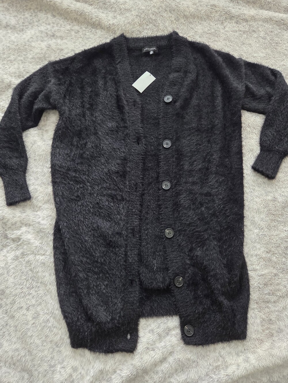 NWT Gibsonlook Eyelash Cozy Cardigan Sweater - Black / Size XS